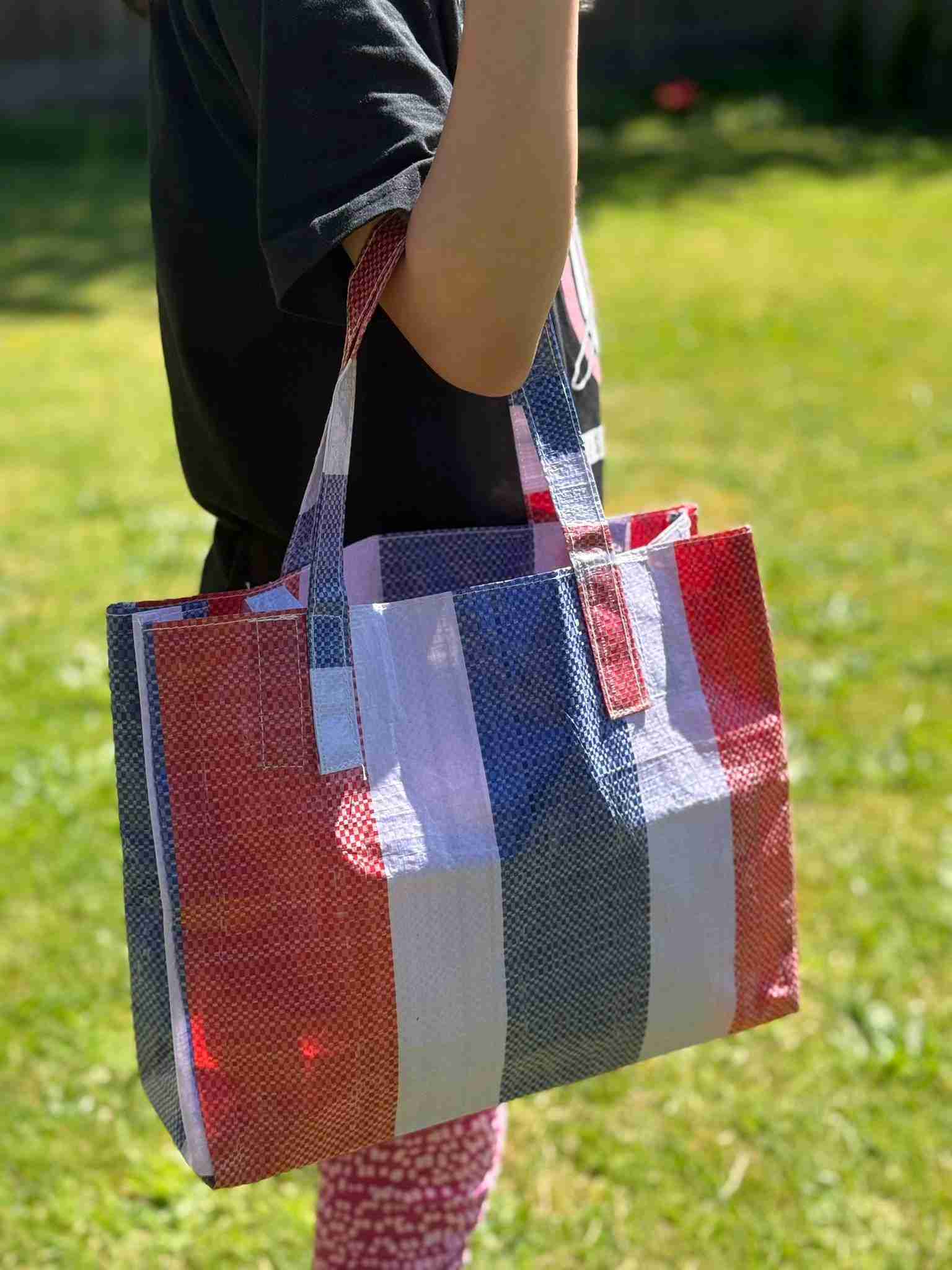 Hong Kong Style Red-White-Blue Tote Bag