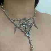 Gothic Punk Thorn Cross Pendant Necklace