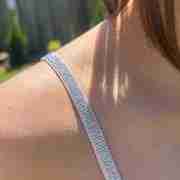 Sexy Beauty Silver Rhinestone Bra Strap With Elastic Shoulder Strap (Pink)