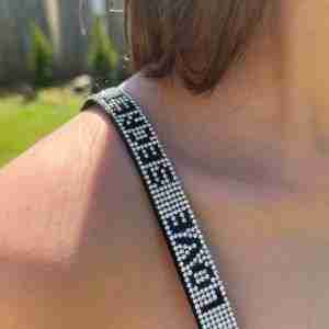 Sexy Beauty Silver Rhinestone (Love Secret) Bra Strap With Elastic Shoulder Strap