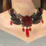 Palace Gothic Lace Rose Clavicle Necklace