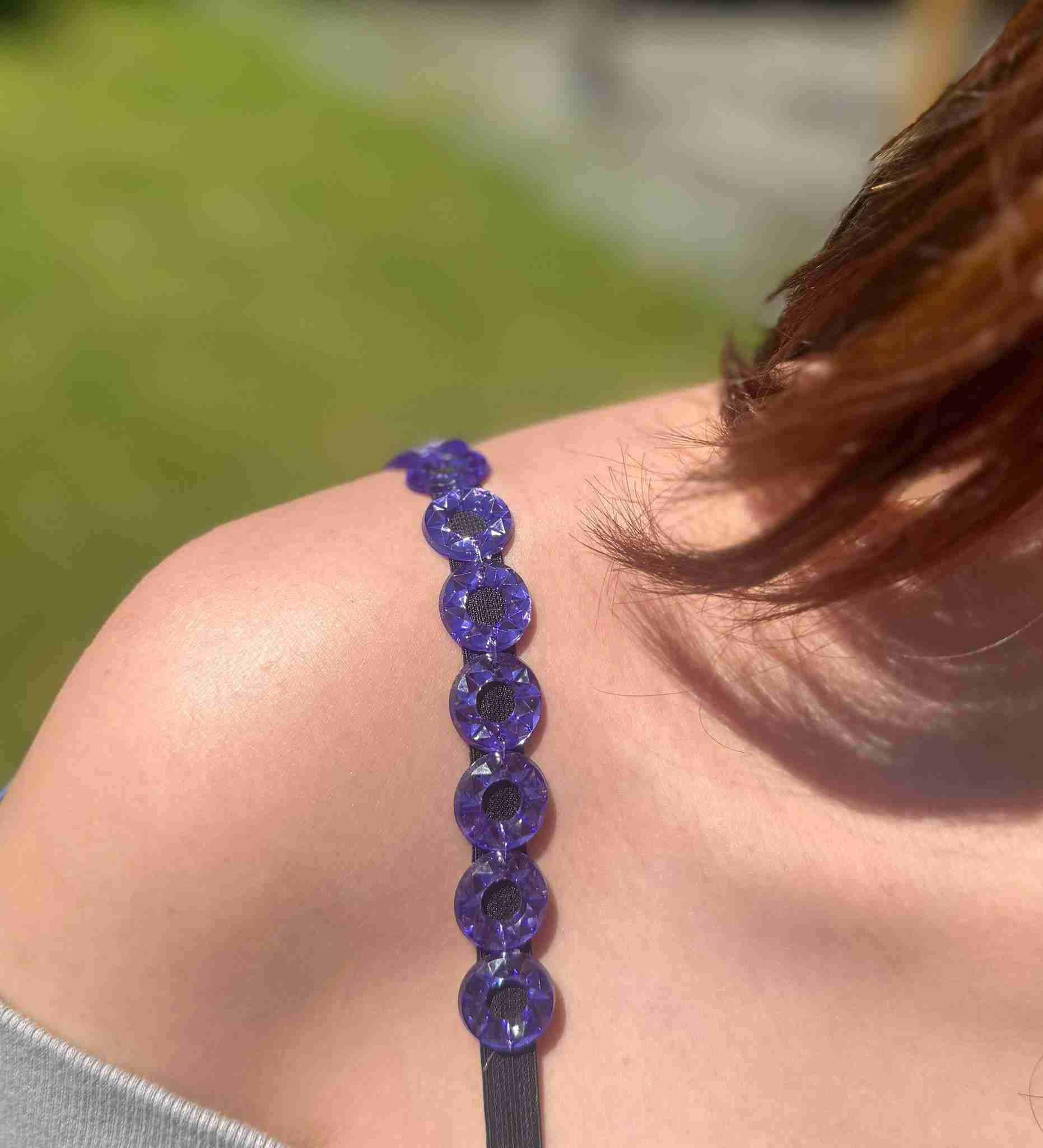 Sexy Beauty Circle Crystal Bra Strap With Elastic Shoulder Strap (Purple)