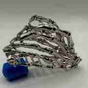 Silver Metal Claw Clip With Skeleton Hand Design