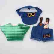 Labubu Green Striped Countryside Set – Three-Piece Outfit