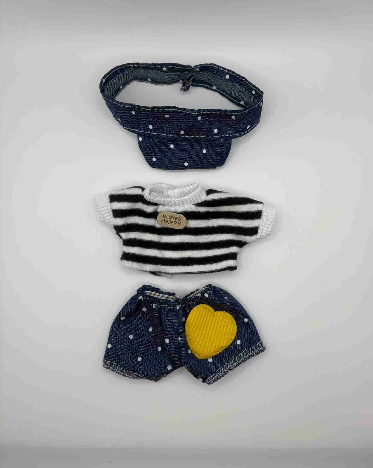 Labubu Denim Overalls & Hat Countryside Set – Three-Piece Outfit