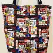 Hong Kong Sign (Black) - Handmade HK Style Tote Bag With Zipper & Inner Pocket