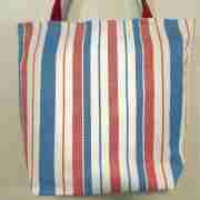 Classic Red White Blue - Handmade HK Style Tote Bag with Zipper & Inner Pocket