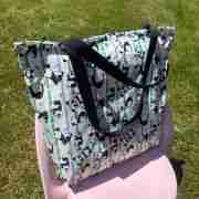 Panda Pattern – Handmade Tote Bag With Zipper & Inner Pocket