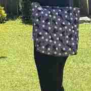 Cute Cat Design with Black Strap – Handmade Tote Bag With Zipper & Inner Pocket