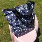 Cute Cat Design with Black Strap – Handmade Tote Bag With Zipper & Inner Pocket
