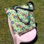 Panda Pattern - Handmade Tote Bag With Zipper & Inner Pocket