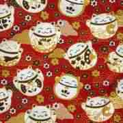 Maneki Neko Cat – Handmade Tote Bag With Zipper & Inner Pocket