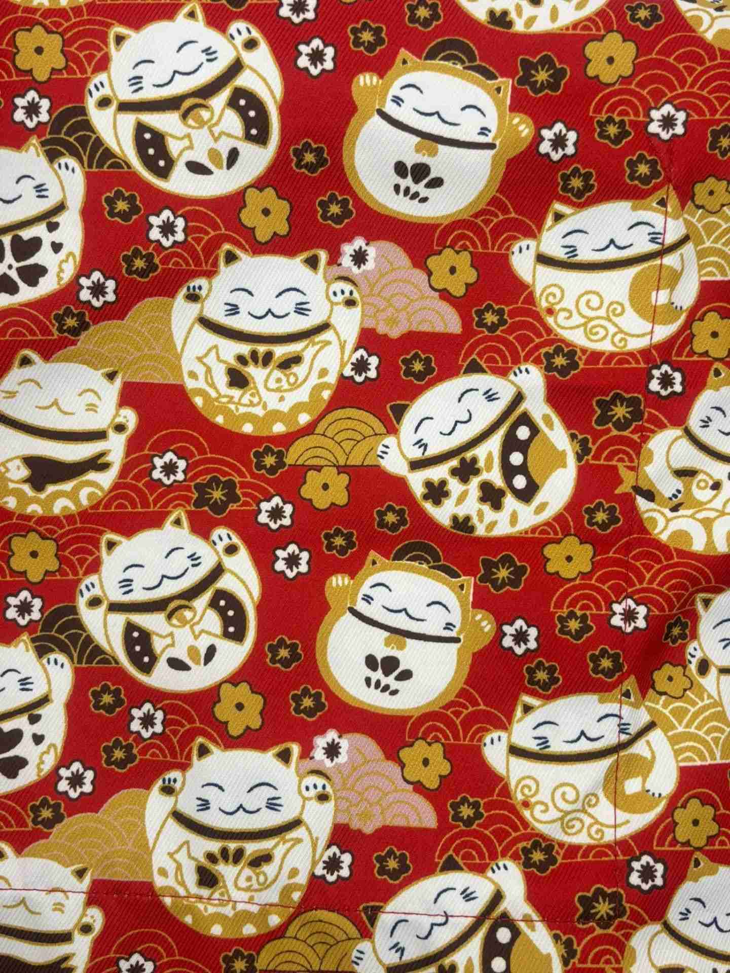 Maneki Neko Cat – Handmade Tote Bag With Zipper & Inner Pocket