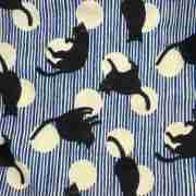 Cute Cat Print with Blue Strap – Handmade Tote Bag With Zipper & Inner Pocket