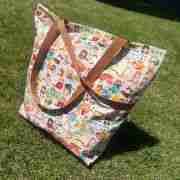 Cute Canvas Cat Lover’s - Handmade Tote Bag With Zipper & Inner Pocket