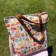Cute Canvas Cat Lover’s – Handmade Tote Bag With Zipper & Inner Pocket