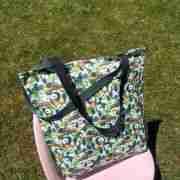 Panda Pattern - Handmade Tote Bag With Zipper & Inner Pocket
