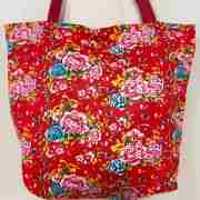 Vintage Flower Pattern - Handmade Tote Bag With Zipper