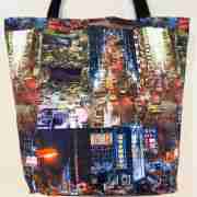 Street View - Handmade HK Style Tote Bag With Zipper & Inner Pocket