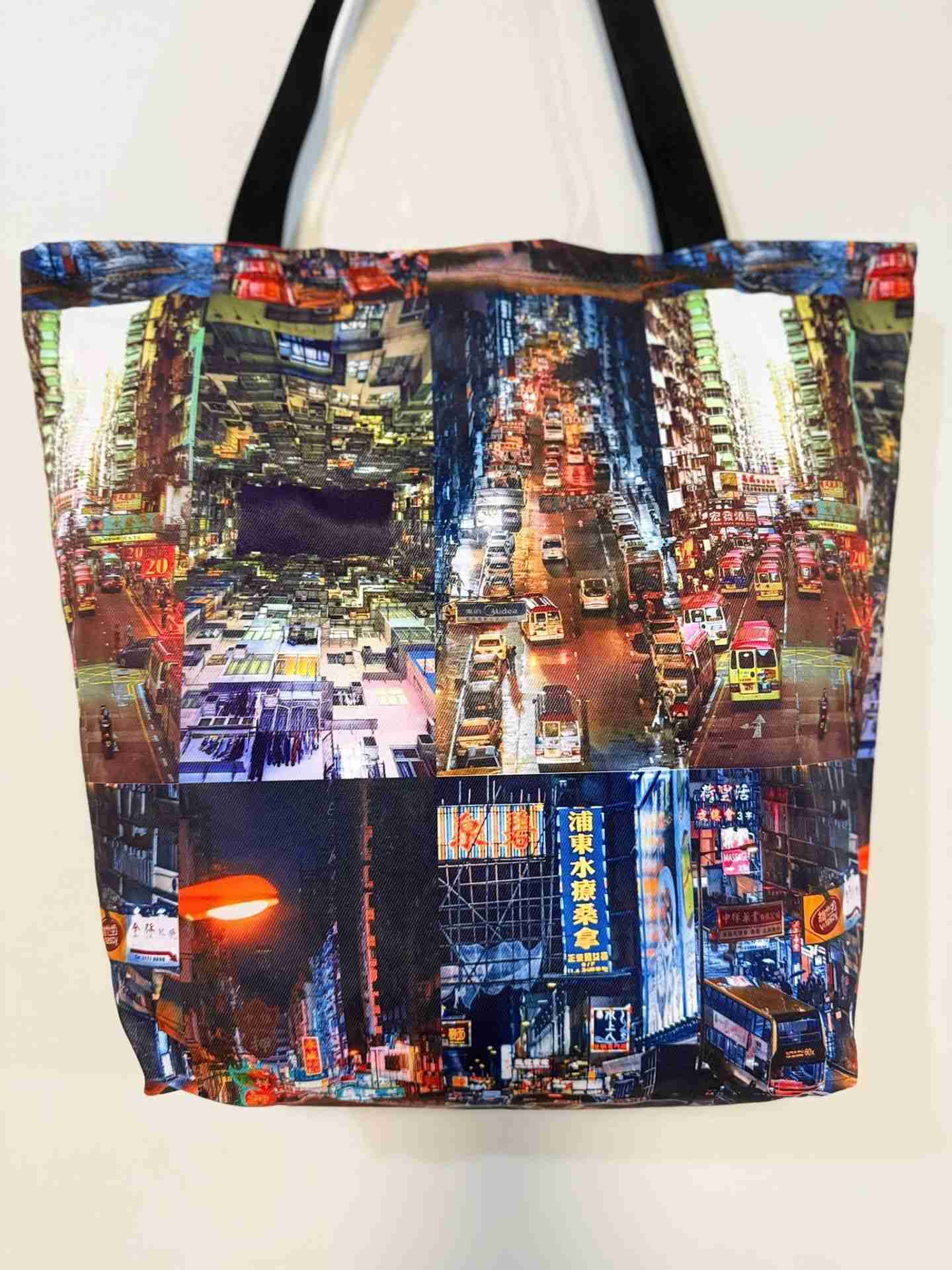 Street View - Handmade HK Style Tote Bag With Zipper & Inner Pocket