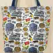 Snacks & Buildings - Handmade HK Style Tote Bag With Zipper & Inner Pocket