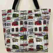 Double-Decker Bus - Handmade HK Style Tote Bag With Zipper & Inner Pocket