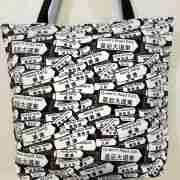 Street Sign Design - Handmade HK Style Tote Bag with Zipper & Inner Pocket