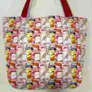 Yakult & Vita Drinks - Handmade HK Style Tote Bag with Zipper & Inner Pocket