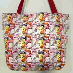 Yakult & Vita Drinks - Handmade HK Style Tote Bag with Zipper & Inner Pocket