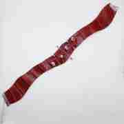 Burgundy Snake-Pattern Leather Choker with Studs